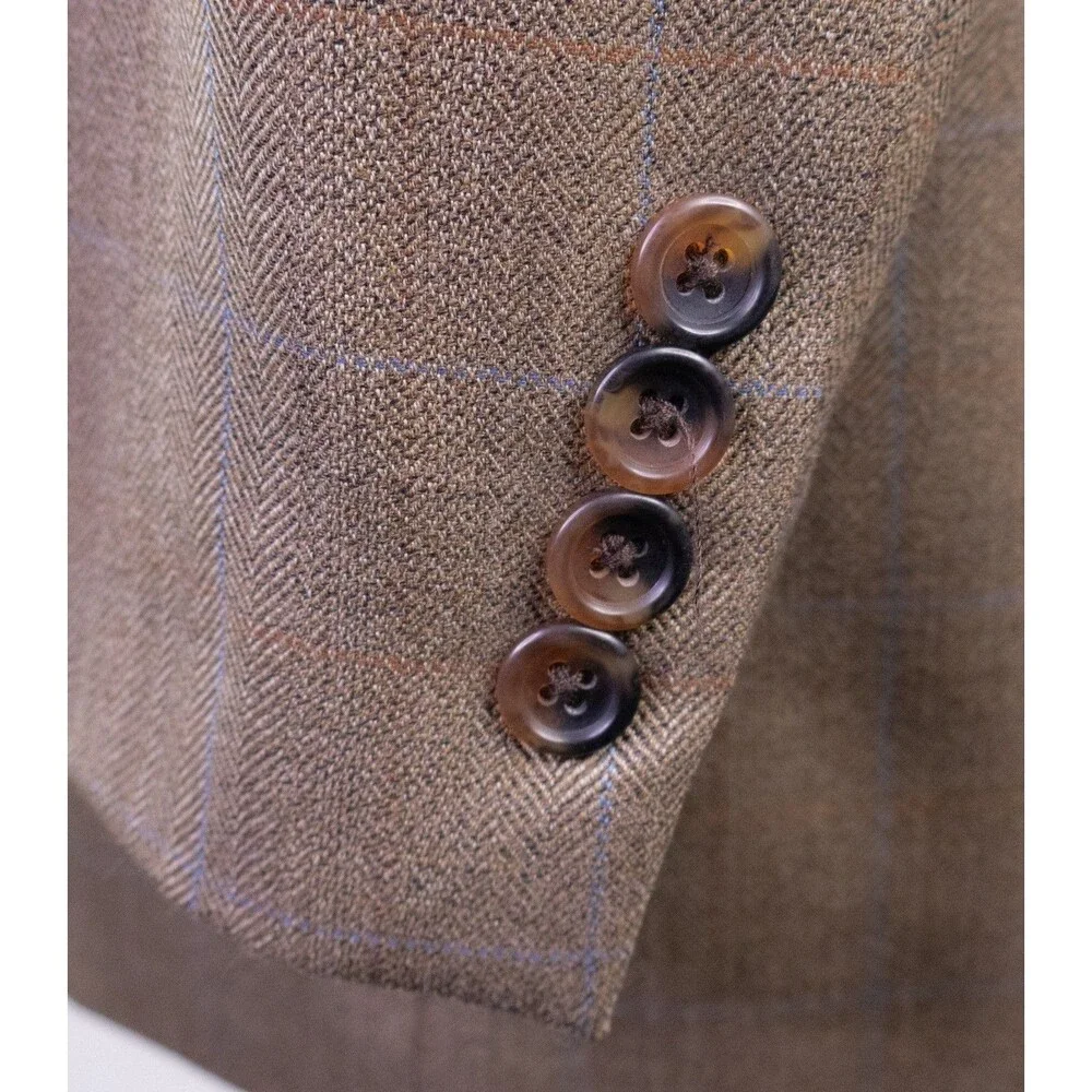 Joseph & Feiss Gold Blazer Mens 48R Beige 100% Wool Sport Coat Jacket Classic